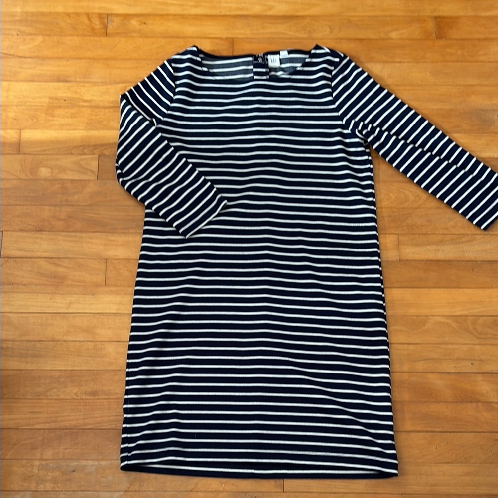 GAP Blue and White Sheath Dress with Raglan Sleeves